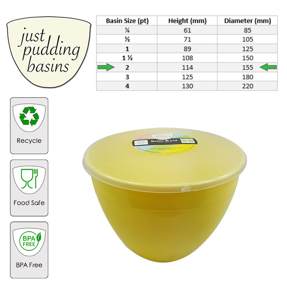  2 Pint Yellow Pudding Basins