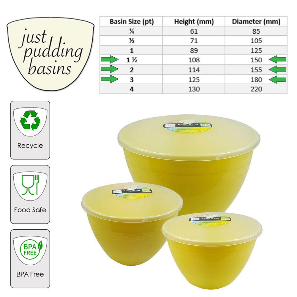 Set of Medium / Large Yellow Pudding Basins