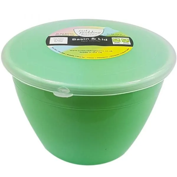 1 Pint - 570ml - Green Pudding Basin and Lid (6 Pack) - Image 3