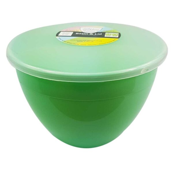 2 Pint Green Pudding Basin with Lid