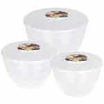 Trio Grande Clear Pudding Basins and Lids (Larger Sizes 3 Pack)