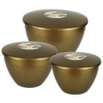 Gold Pudding Basins and Lids Trio Grande (Larger Sizes 3 Pack)