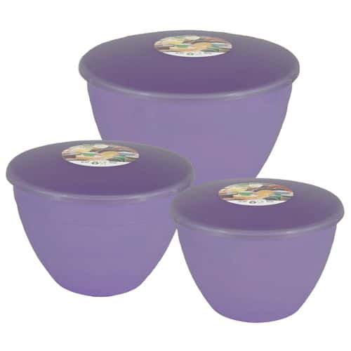 3 Lilac Pudding Basins