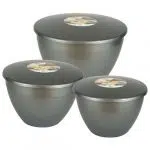 Silver Pudding Basins and Lids Trio Grande (Larger Sizes 3 Pack)