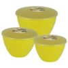 3 Yellow Pudding Basins