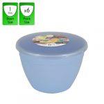 1 Pint - 570ml - Blue Pudding Basin and Lid (6 Pack)