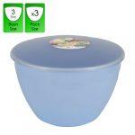 3 Pint - 1.7lt - Blue Pudding Basin and Lid (3 Pack)