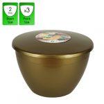 2 Pint - 1.14lt - Gold Pudding Basin and Lid (3 Pack)