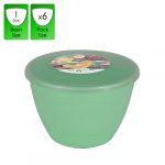 1 Pint - 570ml - Green Pudding Basin and Lid (6 Pack)