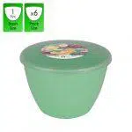 1 Pint - 570ml - Green Pudding Basin and Lid (6 Pack)