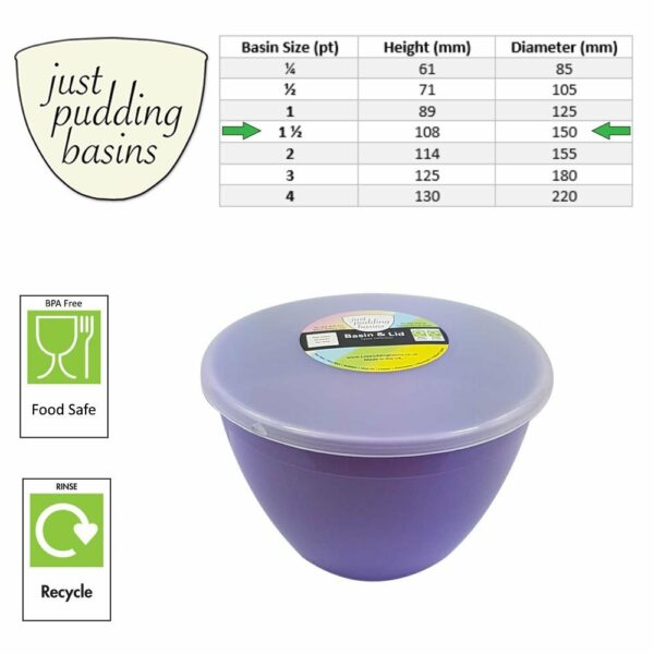 Lilac pudding basin sizes