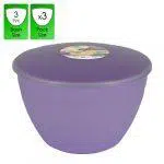 3 Pint - 1.7lt - Lilac Pudding Basin and Lid (3 Pack)