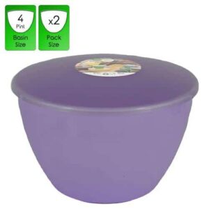 4 Pint Lilac Pudding Basins with Lids