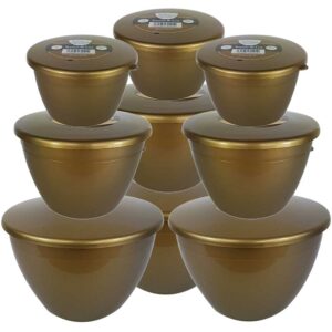9 Gold Coloured Pudding Basins