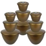 Gold Nugget Gold Pudding Basins and Lids (9 Pack)