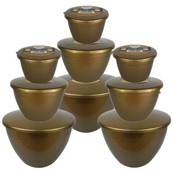 9 Gold Pudding Basins in 1 set