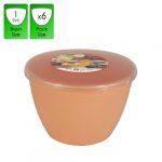 1 Pint - 570ml - Peach Pudding Basin and Lid (6 Pack)