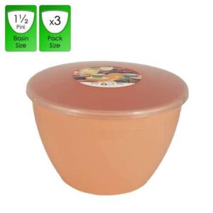 1.5 Pint Peach 3 pack with lids