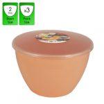 2 Pint - 1.14lt - Peach Pudding Basin and Lid (3 Pack)