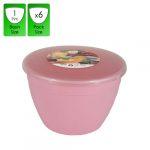 1 Pint - 570ml - Pink Pudding Basin and Lid (6 Pack)