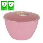 3 Pint - 1.7lt - Pink Pudding Basin and Lid (3 Pack)