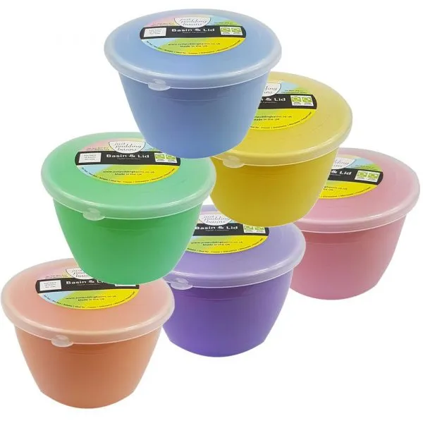 1/2 Pint - 280ml - Rainbow Pudding Basin and Lid (6 Pack)