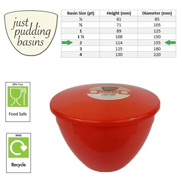 2 Pint Red Size Chart