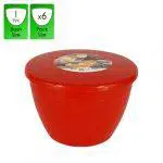 1 Pint - 570ml - Red Pudding Basin and Lid (6 Pack)