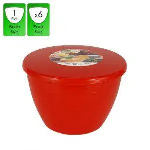 1 Pint Red Pudding Basins