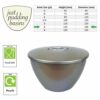 3 Pint Silver Pudding Basin with Lid size