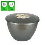 1.5 Pint - 850ml - Silver Pudding Basin and Lid (3 Pack)