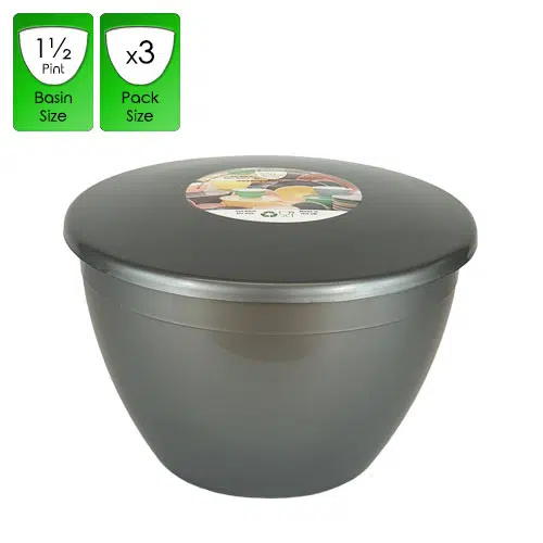 1.5 Pint Silver Pudding Basins with Lids