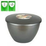 2 Pint - 1.14lt - Silver Pudding Basin and Lid (3 Pack)