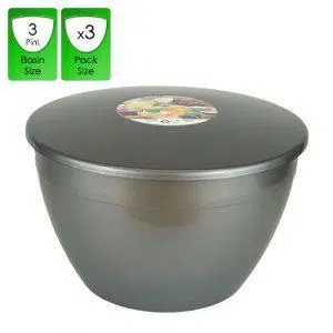 3 Pint Silver Pudding Basins with Lids
