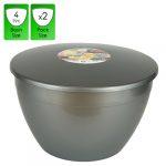 4 Pint - 2.27lt - Silver Pudding Basin and Lid (2 Pack)