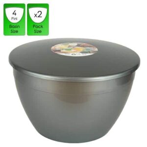 4 Pint Silver Pudding Basins with Lids