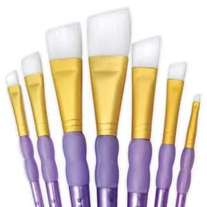 White Angular Brush Set 7pc
