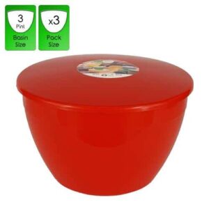 Plastic red Pudding Basins 3pt
