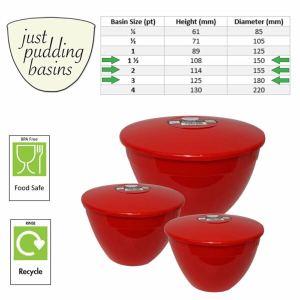 Red Plastic Pudding Basins