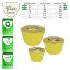 Trio Piccolo Yellow Pudding Basins and Lids (Smaller Sizes 3 Pack) - Image 2