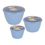 Trio Piccolo Blue Pudding Basins and Lids (Smaller Sizes 3 Pack)