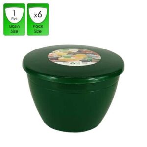 Emerald Green Pudding Basins with Lids 1 pint