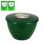 1.5 Pint - 850ml - Green Pudding Basin and Lid (3 Pack)