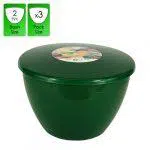 2 Pint - 1.14lt - Green Pudding Basin and Lid (3 Pack)