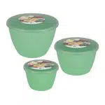 Trio Piccolo Green Pudding Basins and Lids (Smaller Sizes 3 Pack)