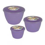 Trio Piccolo Lilac Pudding Basins and Lids (Smaller Sizes 3 Pack)