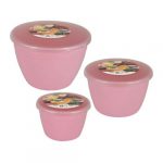 Trio Piccolo Pink Pudding Basins and Lids (Smaller Sizes 3 Pack)