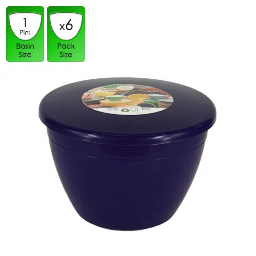 Purple Pudding Basins with Lids 1 pint