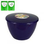 1.5 Pint - 850ml - Purple Pudding Basin and Lid (3 Pack)