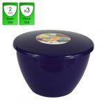 2 Pint - 1.14lt - Purple Pudding Basin and Lid (3 Pack)